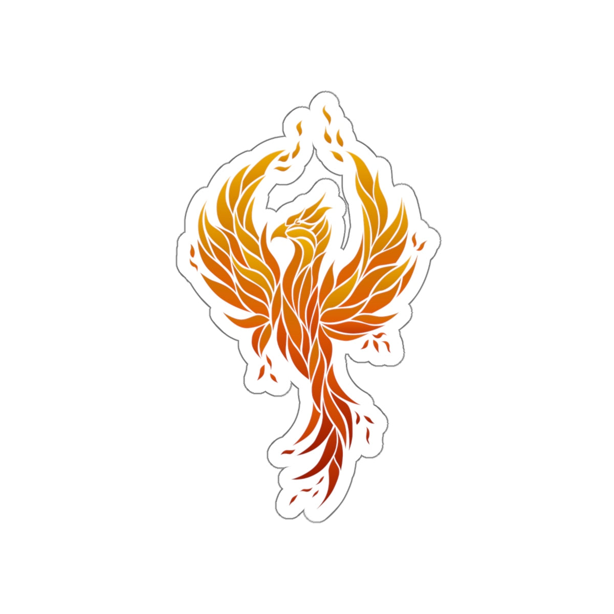 Rise From The Ashes Phoenix Car Decal - 6 Inch White Vinyl Sticker For Windows & Bumpers