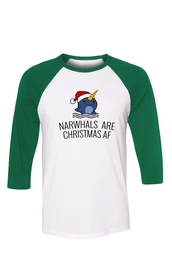 Narwhals Are Christmas AF Jersey Tee