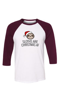 Sloths Are Christmas AF Jersey Tee