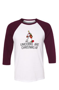 Unicorns Are Christmas AF Jersey Tee