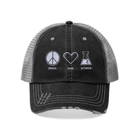 Peace. Love. Science. (Trucker Hat)
